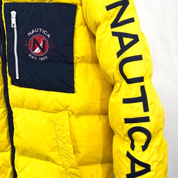 NAUTICA Men’s Tempasphere Puffer Jacket in Yellow - Picture 6 of 12